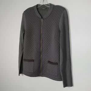 J. McLaughlin Women's Sz. Sm Full Zip Gray Sweater